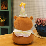 Maxbell Cute Capybara Plush with Birthday Hat Plush Doll Gift Decoration Party Favor 46cm