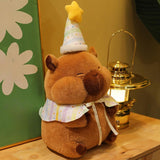 Maxbell Cute Capybara Plush with Birthday Hat Plush Doll Gift Decoration Party Favor 46cm
