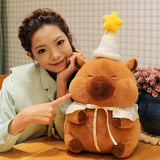 Maxbell Cute Capybara Plush with Birthday Hat Plush Doll Gift Decoration Party Favor 46cm