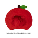 Maxbell Apple Hat Cosplay Accessories Cute Plush Party Headgear for Holiday Carnival