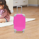 Maxbell Mini Suitcase Candy Box Luggage Storage Box for Children Toy Makeup Dress up Rose Red