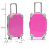 Maxbell Mini Suitcase Candy Box Luggage Storage Box for Children Toy Makeup Dress up Rose Red