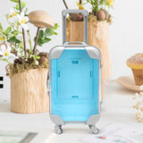 Maxbell Mini Suitcase Cute Empty Miniature Dolls Suitcase for Gifts Kids Toy Playset Blue
