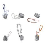 Maxbell Doll Display Bag Dustproof Accessory Clear Zipper Closure Doll Carrying Case Lanyard 23cm Blue Red White Rope