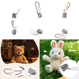 Maxbell Doll Display Bag Dustproof Accessory Clear Zipper Closure Doll Carrying Case Lanyard 23cm Blue Red White Rope