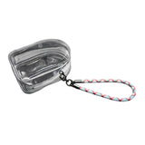 Maxbell Doll Display Bag Dustproof Accessory Clear Zipper Closure Doll Carrying Case Lanyard 23cm Blue Red White Rope