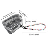 Maxbell Doll Display Bag Dustproof Accessory Clear Zipper Closure Doll Carrying Case Lanyard 23cm Blue Red White Rope