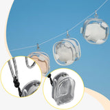 Maxbell Doll Display Bag Dustproof Accessory Clear Zipper Closure Doll Carrying Case Lanyard 70cm Black White Rope