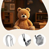 Maxbell Doll Display Bag Dustproof Accessory Clear Zipper Closure Doll Carrying Case Lanyard 70cm Black White Rope