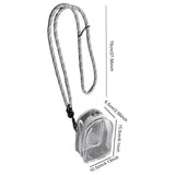 Maxbell Doll Display Bag Dustproof Accessory Clear Zipper Closure Doll Carrying Case Lanyard 70cm Black White Rope