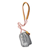 Maxbell Doll Display Bag Dustproof Accessory Clear Zipper Closure Doll Carrying Case Lanyard 125cm Orange Yellow Rope
