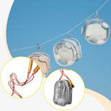 Maxbell Doll Display Bag Dustproof Accessory Clear Zipper Closure Doll Carrying Case Lanyard 125cm Orange Yellow Rope