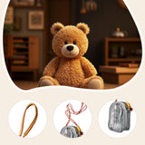 Maxbell Doll Display Bag Dustproof Accessory Clear Zipper Closure Doll Carrying Case Lanyard 125cm Orange Yellow Rope