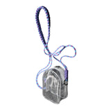 Maxbell Doll Display Bag Dustproof Accessory Clear Zipper Closure Doll Carrying Case Lanyard 135cm Blue Purple Rope