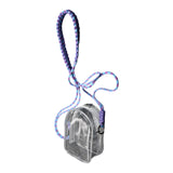 Maxbell Doll Display Bag Dustproof Accessory Clear Zipper Closure Doll Carrying Case Lanyard 135cm Blue Purple Rope