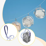 Maxbell Doll Display Bag Dustproof Accessory Clear Zipper Closure Doll Carrying Case Lanyard 135cm Blue Purple Rope
