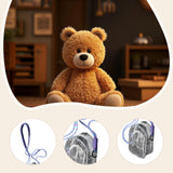 Maxbell Doll Display Bag Dustproof Accessory Clear Zipper Closure Doll Carrying Case Lanyard 135cm Blue Purple Rope
