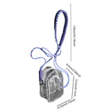 Maxbell Doll Display Bag Dustproof Accessory Clear Zipper Closure Doll Carrying Case Lanyard 135cm Blue Purple Rope