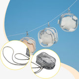 Maxbell Doll Display Bag Dustproof Accessory Clear Zipper Closure Doll Carrying Case Lanyard 62cm Silver Rope
