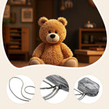 Maxbell Doll Display Bag Dustproof Accessory Clear Zipper Closure Doll Carrying Case Lanyard 62cm Silver Rope