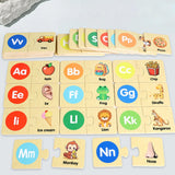 Maxbell Wooden Alphabet Puzzles Preschool Matching Game for Kids Boys Girls Children