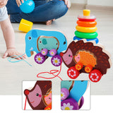 Maxbell Pull Along Toy Sensory Interactive for Birthday Pretend Play Early Education Hedgehog