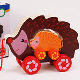 Maxbell Pull Along Toy Sensory Interactive for Birthday Pretend Play Early Education Hedgehog