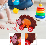 Maxbell Pull Along Toy Sensory Interactive for Birthday Pretend Play Early Education Hedgehog