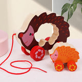 Maxbell Pull Along Toy Sensory Interactive for Birthday Pretend Play Early Education Hedgehog