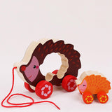 Maxbell Pull Along Toy Sensory Interactive for Birthday Pretend Play Early Education Hedgehog