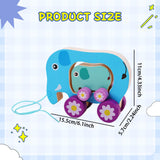 Maxbell Pull Along Toy Sensory Interactive for Birthday Pretend Play Early Education Elephant