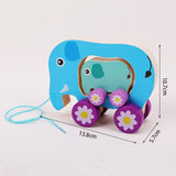 Maxbell Pull Along Toy Sensory Interactive for Birthday Pretend Play Early Education Elephant
