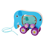 Maxbell Pull Along Toy Sensory Interactive for Birthday Pretend Play Early Education Elephant