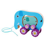 Maxbell Pull Along Toy Sensory Interactive for Birthday Pretend Play Early Education Elephant