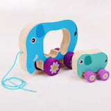 Maxbell Pull Along Toy Sensory Interactive for Birthday Pretend Play Early Education Elephant