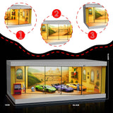 Maxbell 1/64 Scale Model Car Display Case Street Diorama Scenario Showcase Organizer