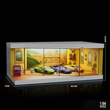 Maxbell 1/64 Scale Model Car Display Case Street Diorama Scenario Showcase Organizer