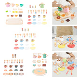 Maxbell Kids Tea Party Set Interactive Game Teacups Pretend Play Kitchen Accessories Style A