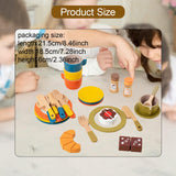 Maxbell Wooden Play Dishes and Plates Spoons Accessories for 3+ Pretend Play Playset