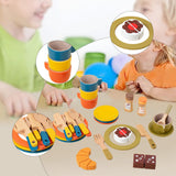 Maxbell Wooden Play Dishes and Plates Spoons Accessories for 3+ Pretend Play Playset