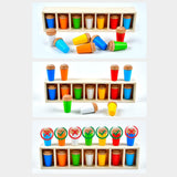 Maxbell Color Matching Game Kit Bottle Guessing Game for School Living Room Children