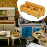 Maxbell Miniature Dollhouse Sofa Room Scene Decoration Realistic Miniature Toy Model 1 30 Brown