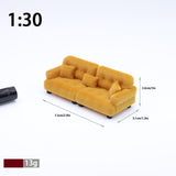 Maxbell Miniature Dollhouse Sofa Room Scene Decoration Realistic Miniature Toy Model 1 30 Brown