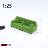 Maxbell Miniature Dollhouse Sofa Room Scene Decoration Realistic Miniature Toy Model 1 25 Green