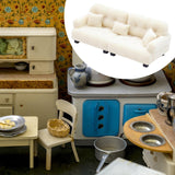 Maxbell Miniature Dollhouse Sofa Room Scene Decoration Realistic Miniature Toy Model 1 25 Beige