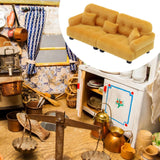 Maxbell Miniature Dollhouse Sofa Room Scene Decoration Realistic Miniature Toy Model 1 25 Brown