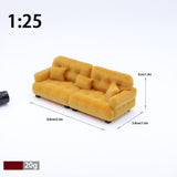 Maxbell Miniature Dollhouse Sofa Room Scene Decoration Realistic Miniature Toy Model 1 25 Brown