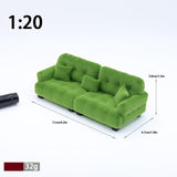 Maxbell Miniature Dollhouse Sofa Room Scene Decoration Realistic Miniature Toy Model 1 20 Green