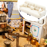 Maxbell Miniature Dollhouse Sofa Room Scene Decoration Realistic Miniature Toy Model 1 20 Beige