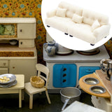 Maxbell Miniature Dollhouse Sofa Room Scene Decoration Realistic Miniature Toy Model 1 20 Beige